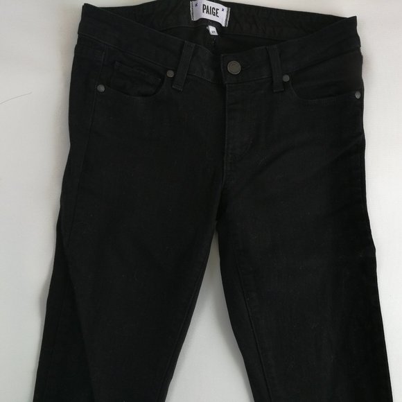Paige Skyline Skinny Black Jeans 27 - Picture 2 of 10